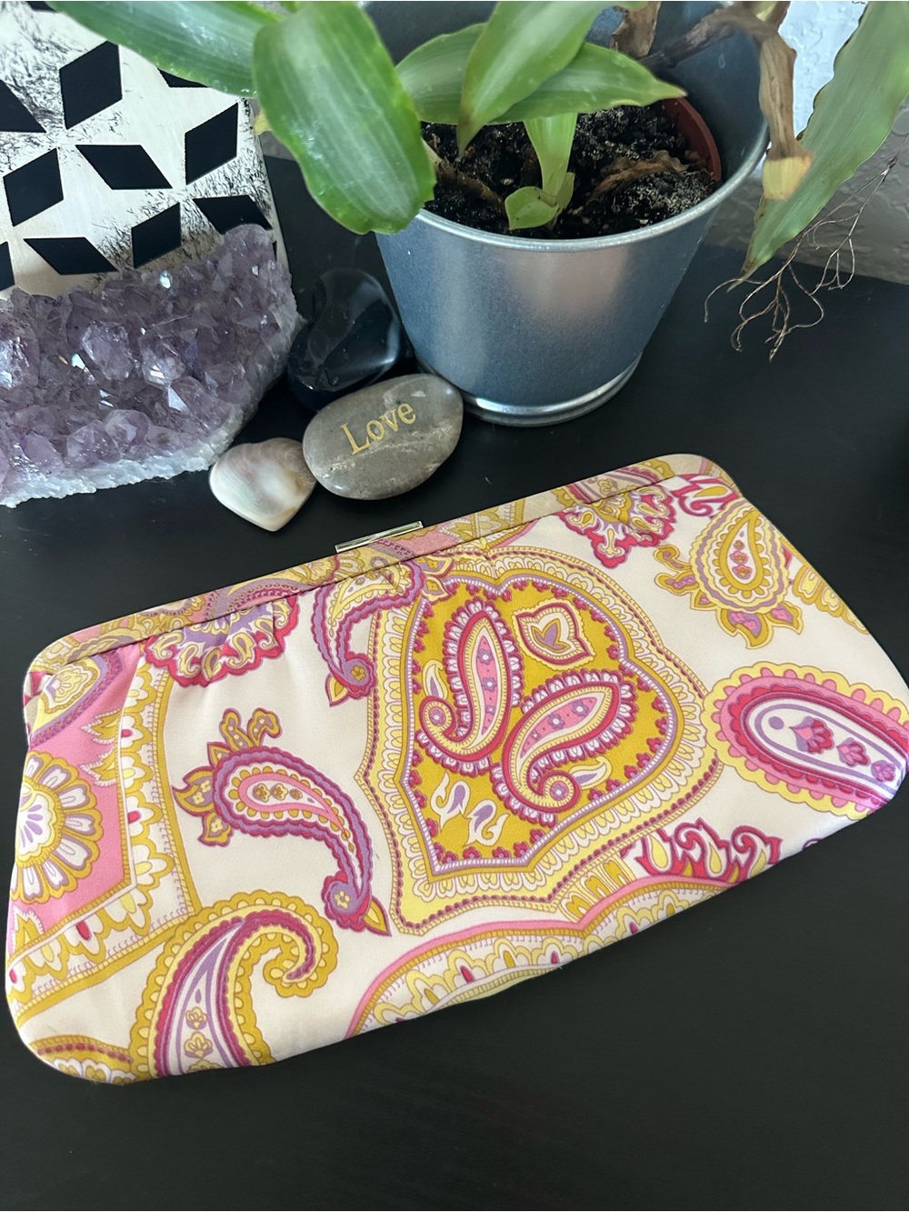 NWT Banana Republic Paisley Satin Clutch